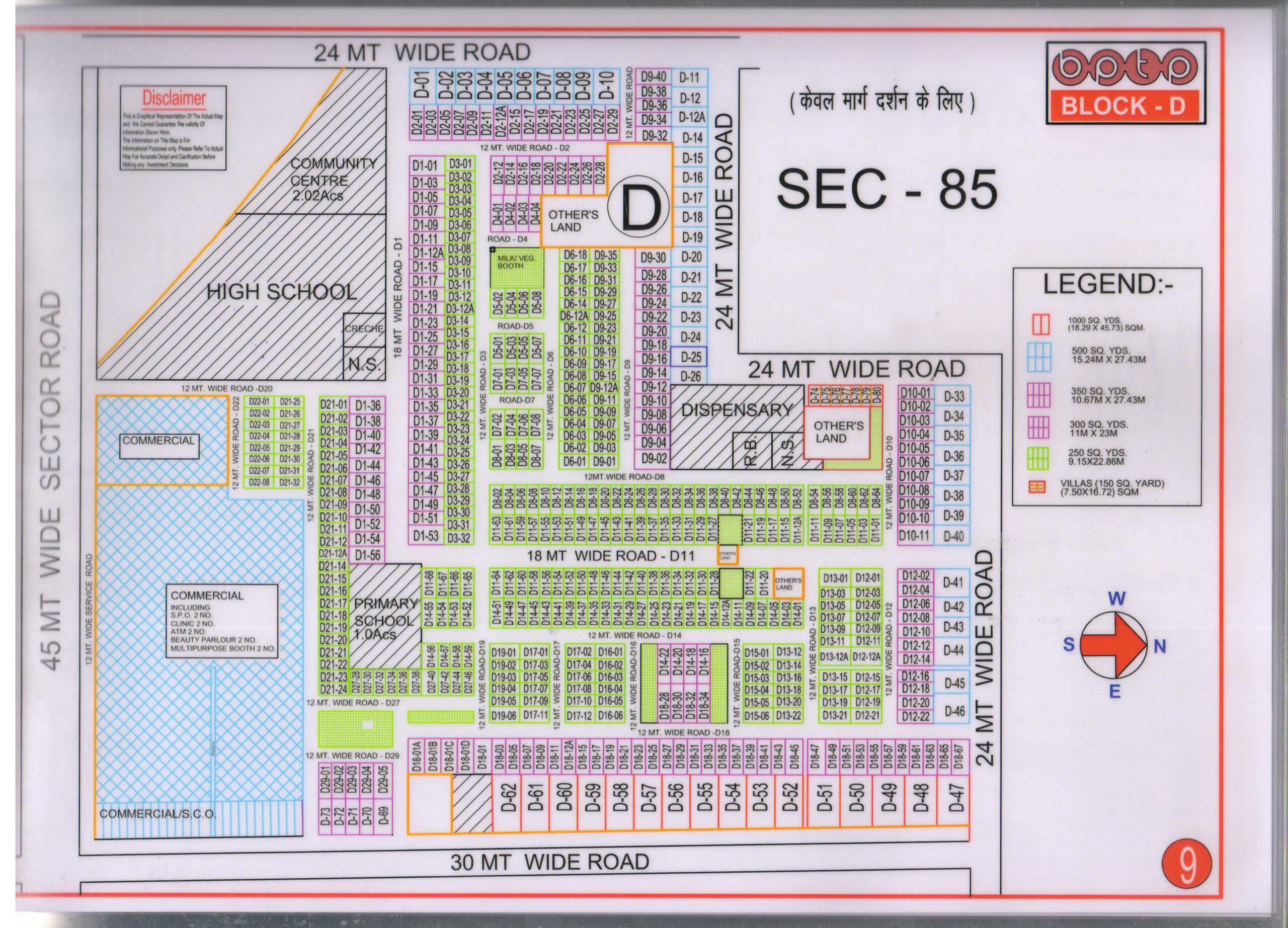 BPTP D Block Plots Map