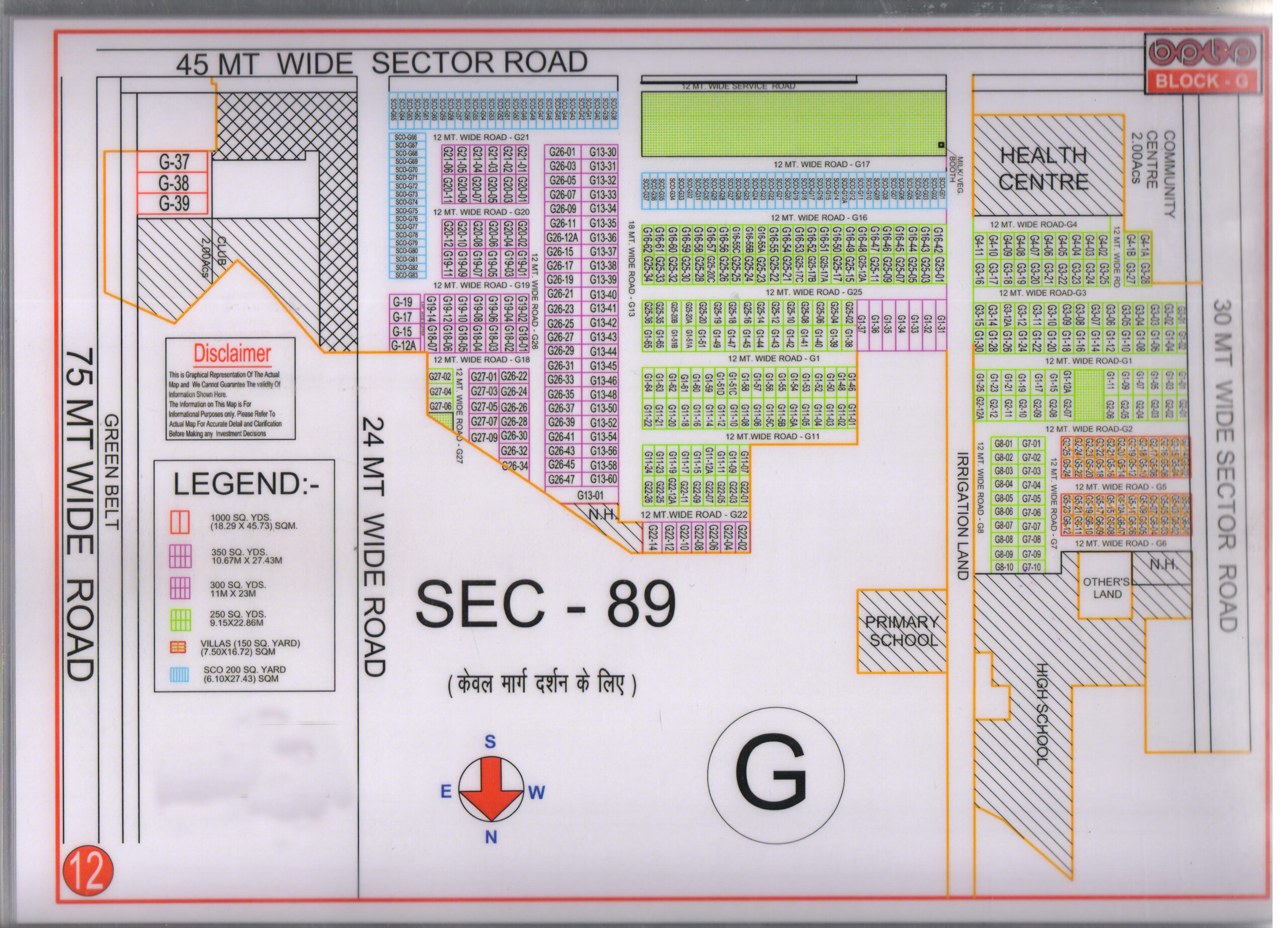 BPTP G Block Plots Map