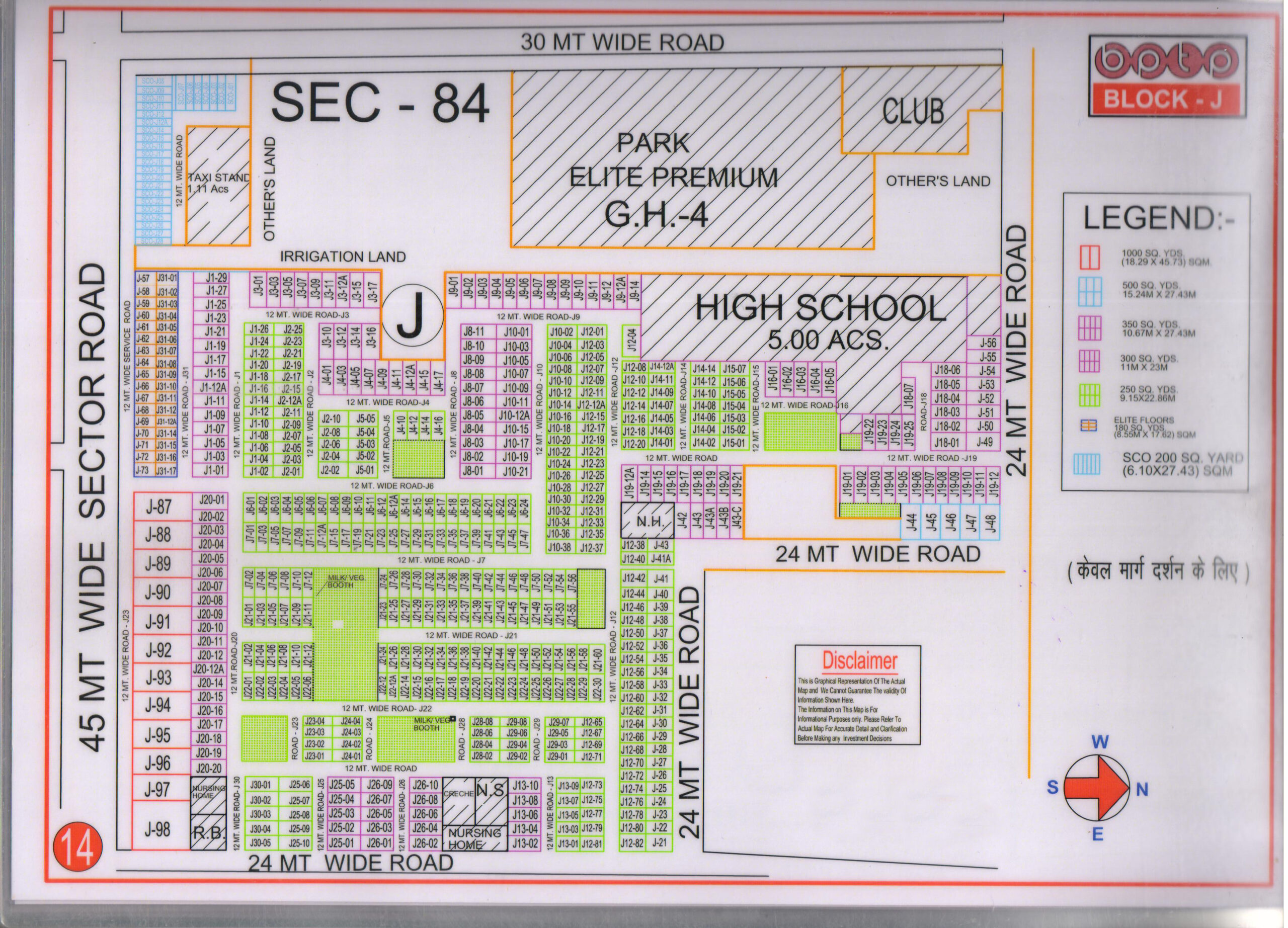 BPTP J Block Plots Map