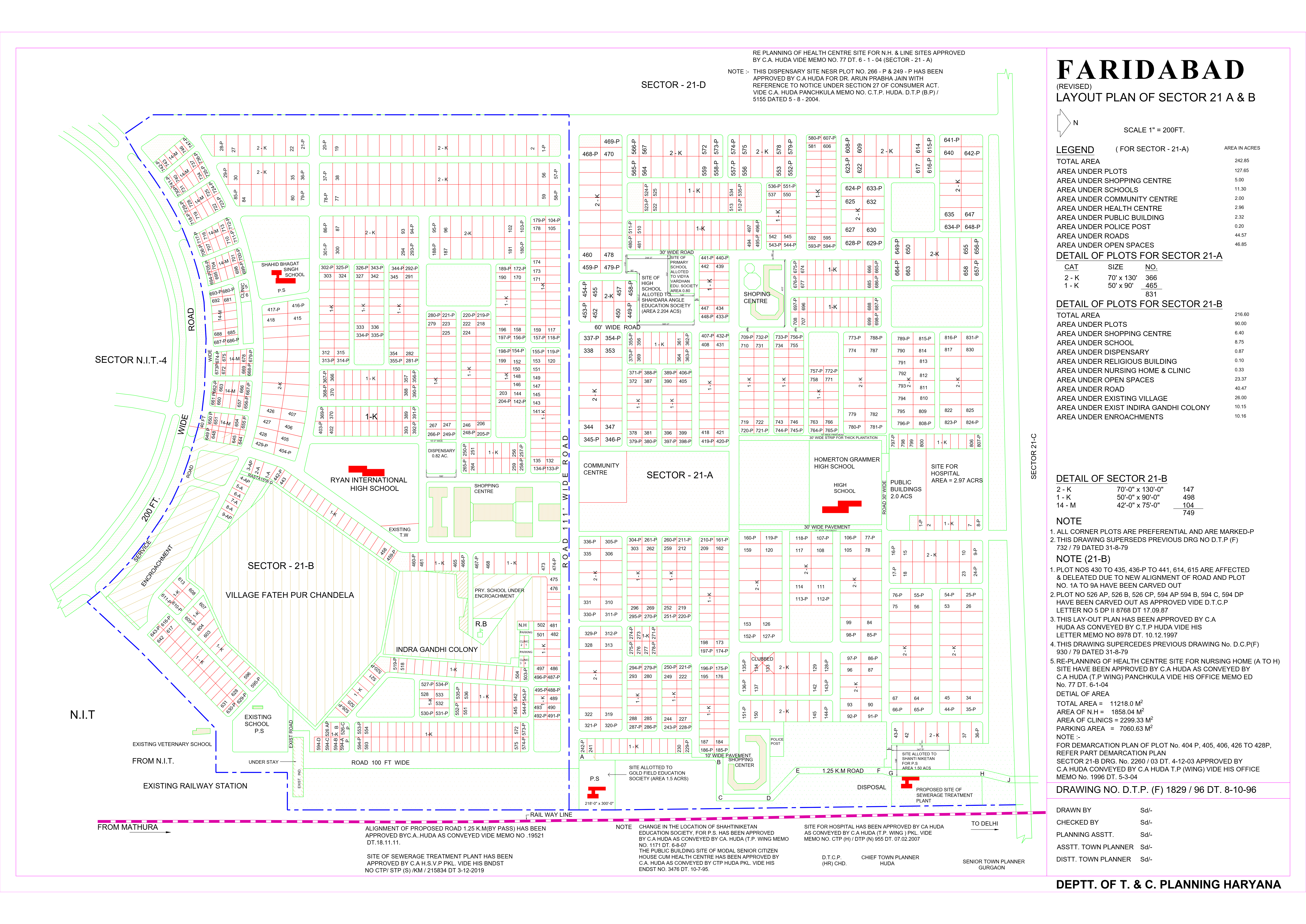 HUDA Sector 21A&B Faridabad Plots Map