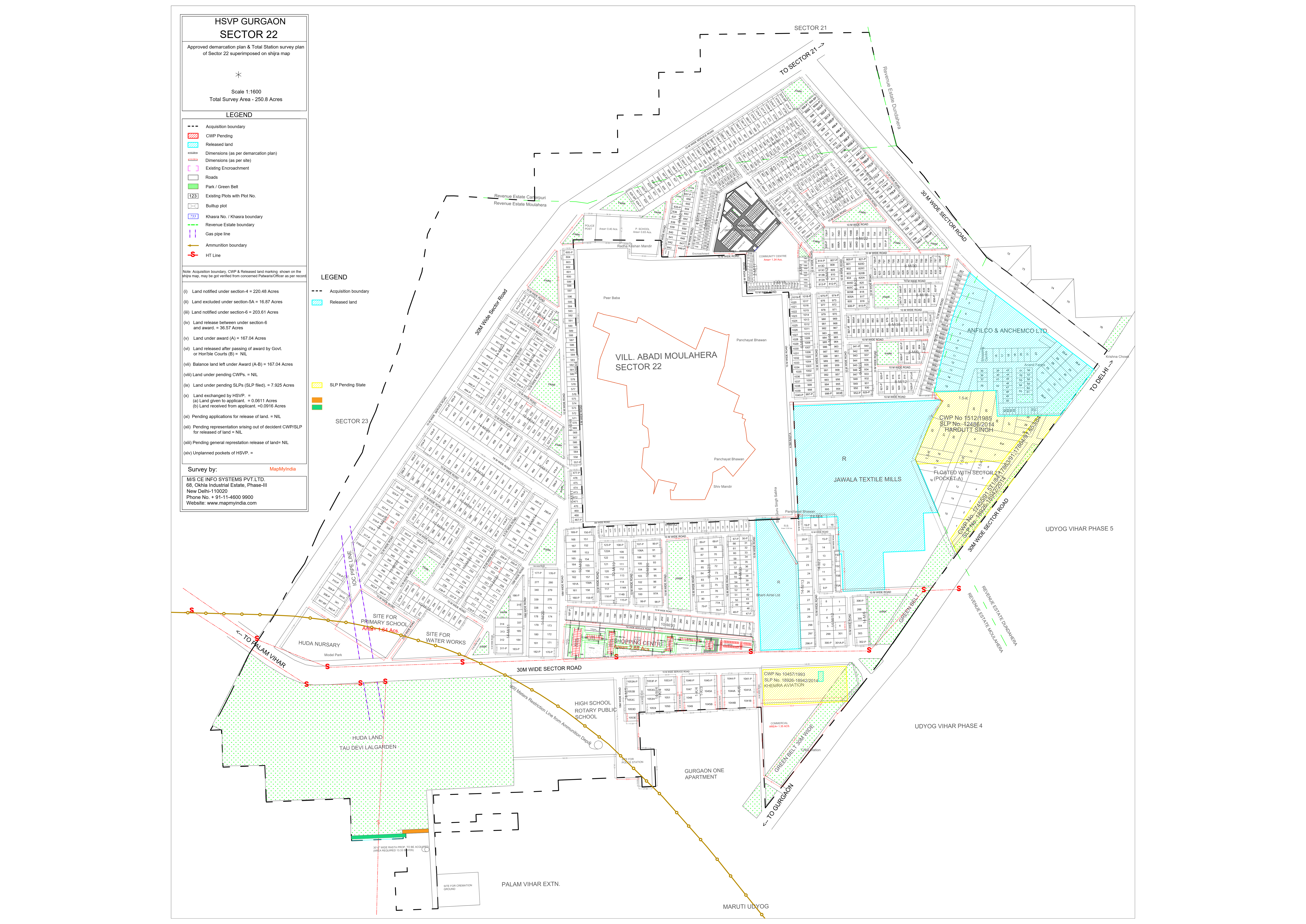HUDA Sector 22 Gurgaon Plots Map
