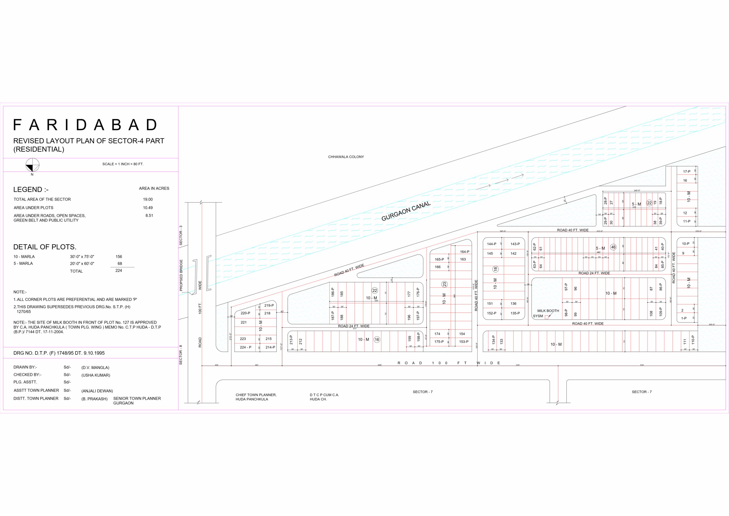 HUDA Sector 4 Faridabad Plots Map