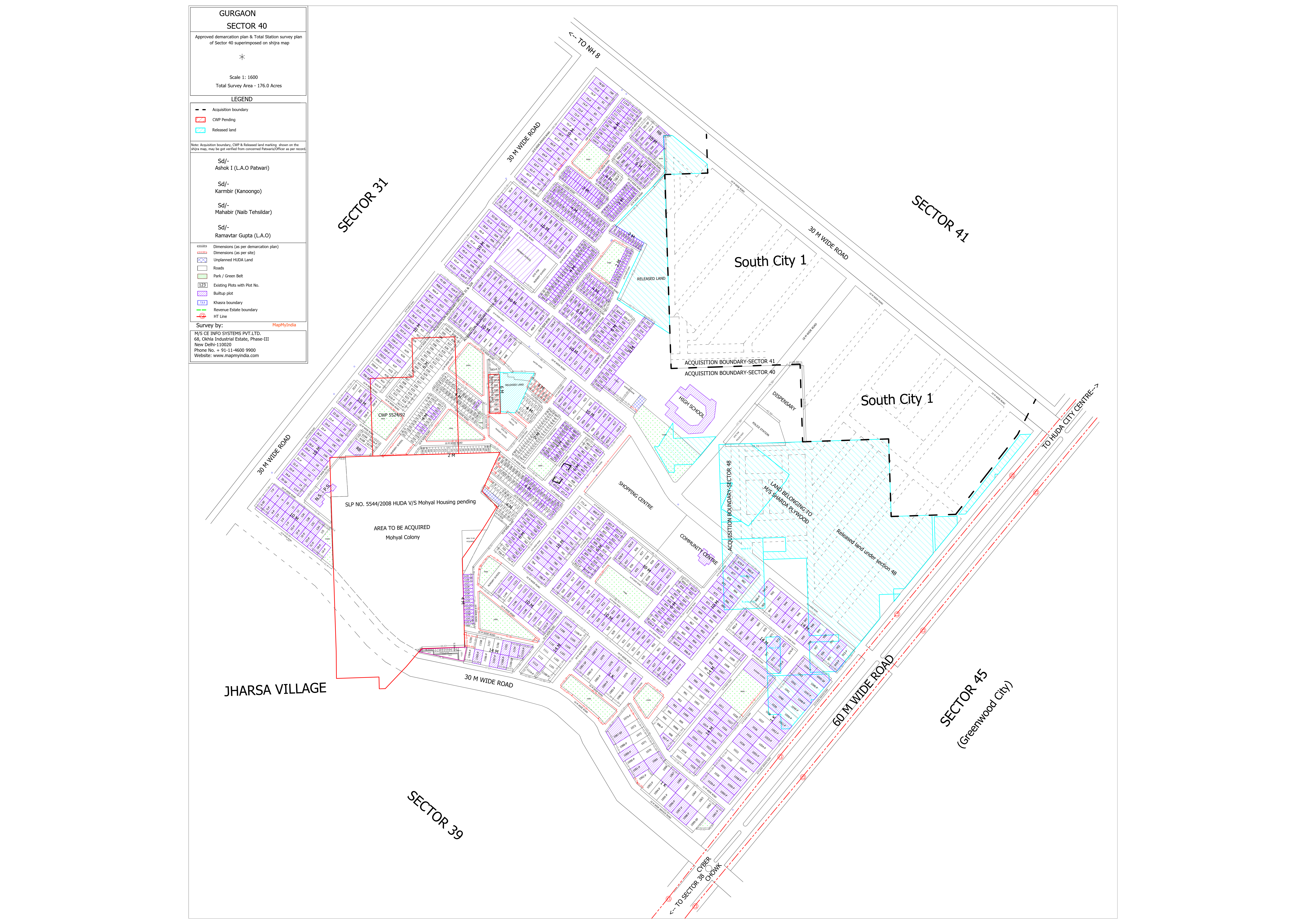 HUDA Sector 40 Gurgaon Plots Map