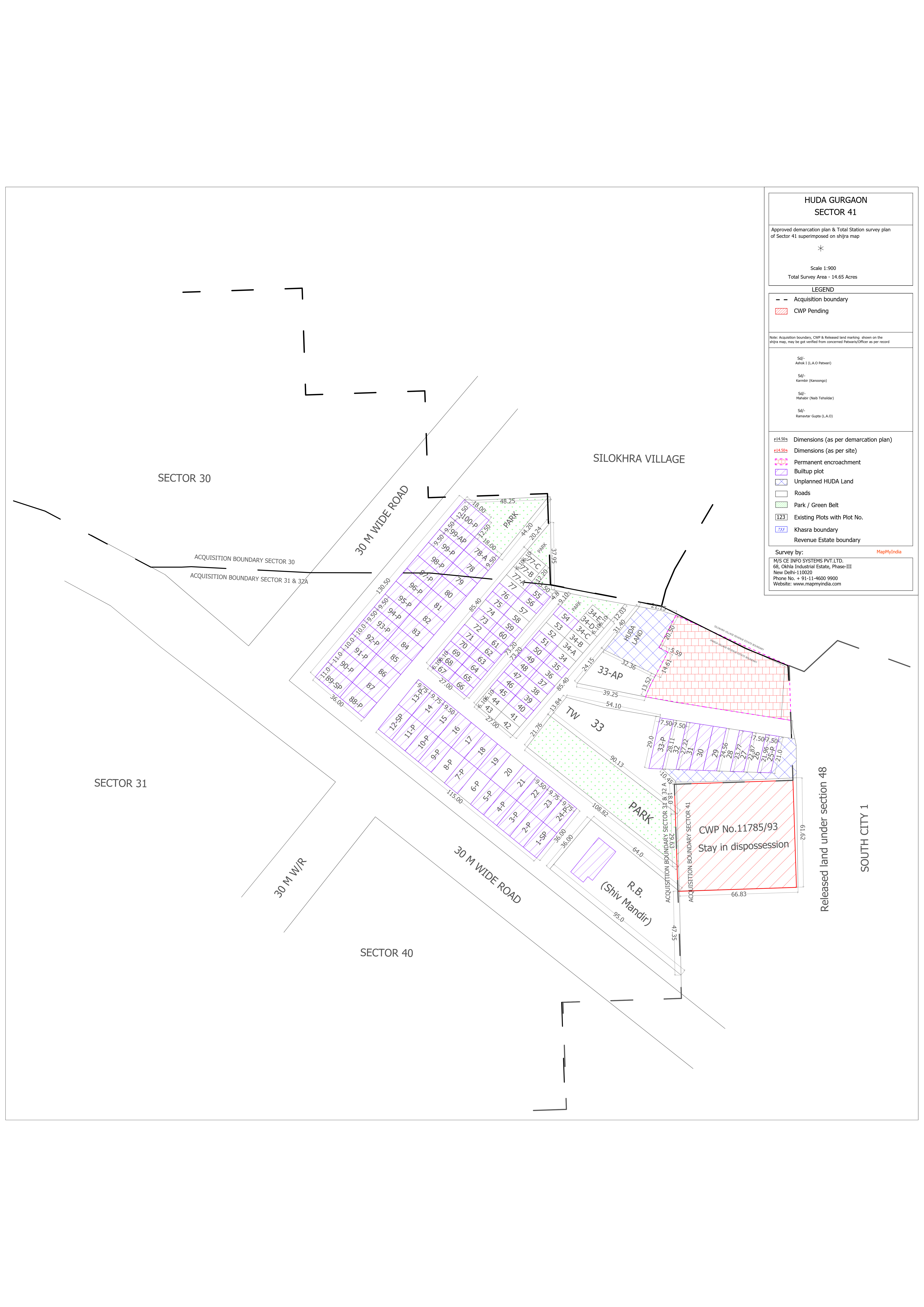 HUDA Sector 41 Gurgaon Plots Map