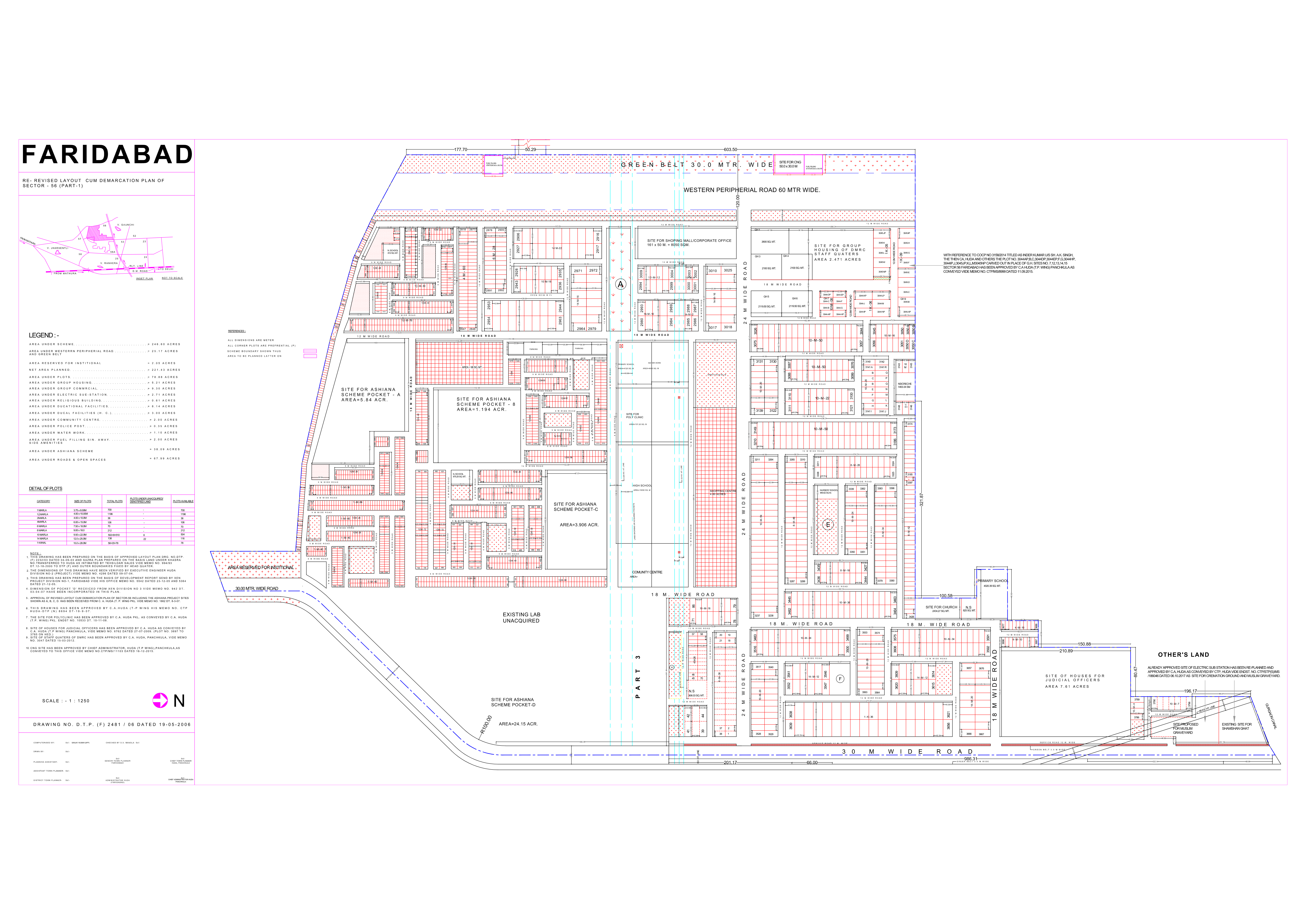 HUDA Sector 56 Faridabad Plots Map