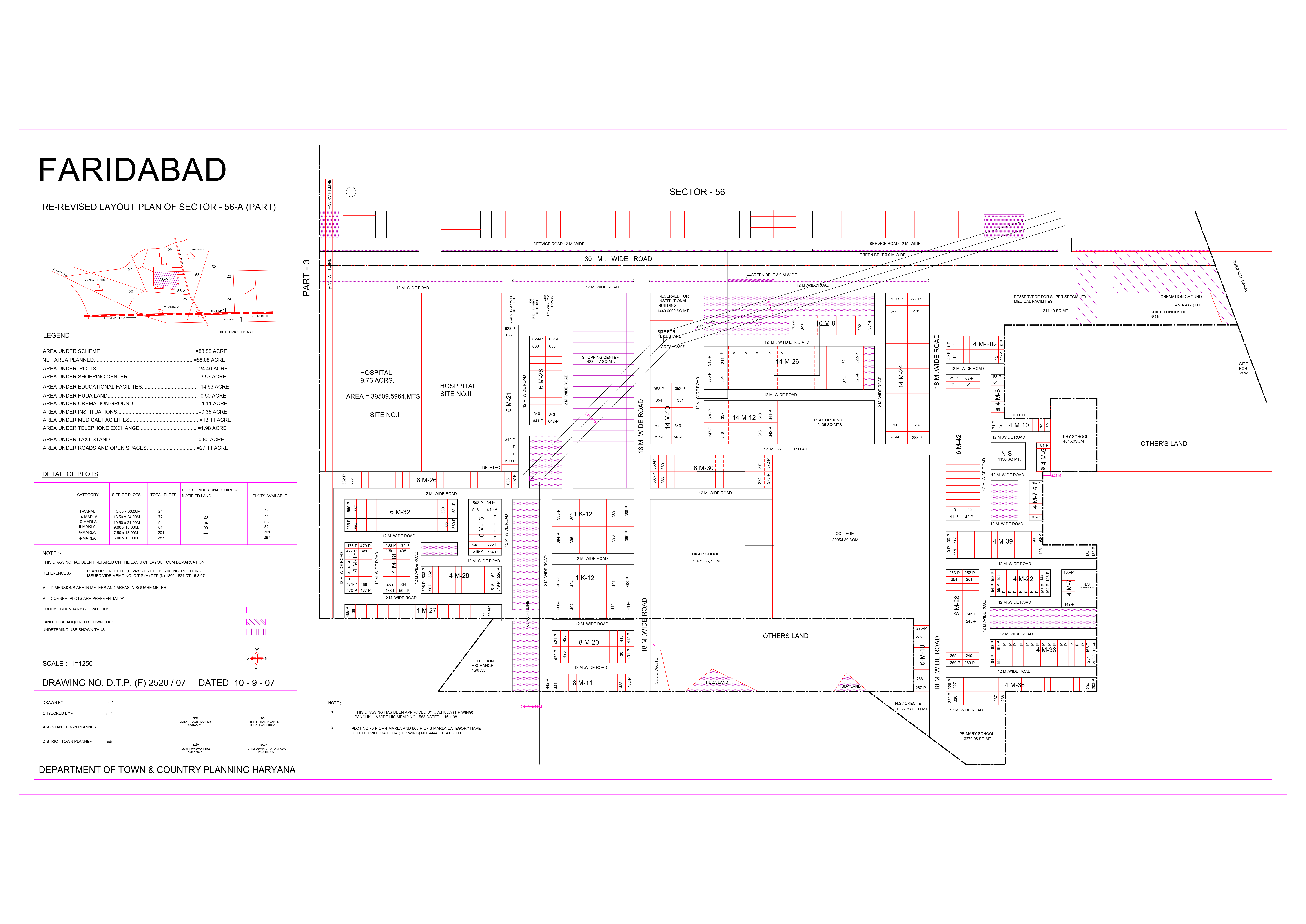HUDA Sector 56A Faridabad Plots Map