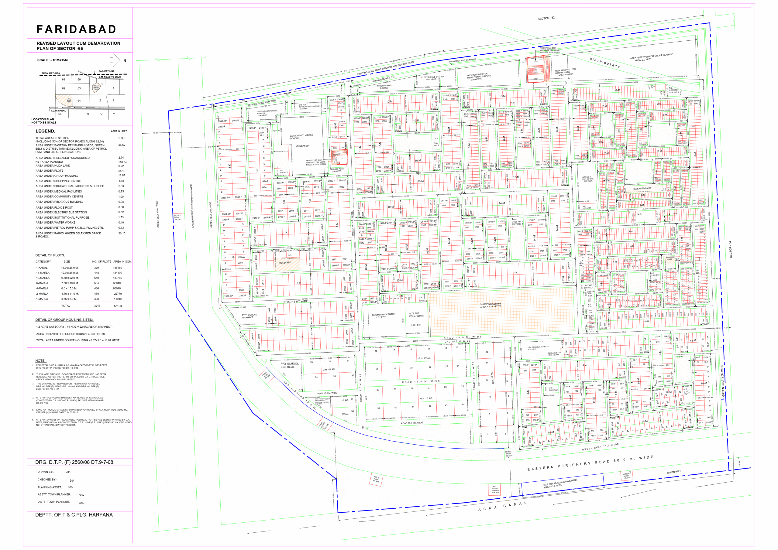 HUDA Sector 65 Faridabad Plots Map