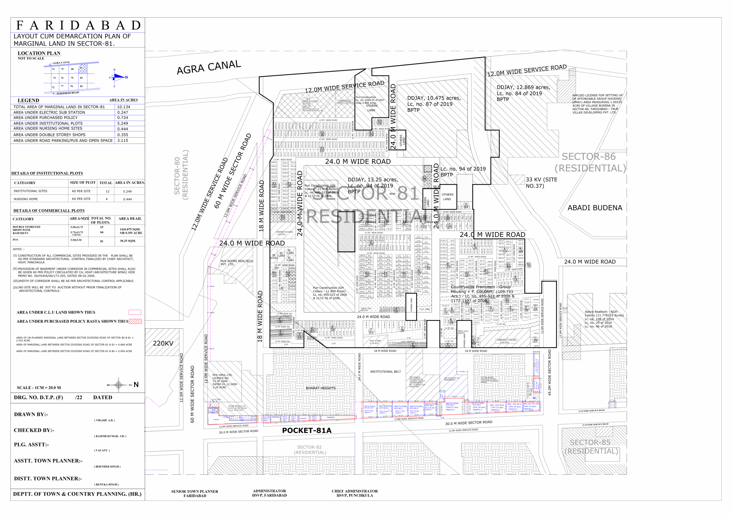 HUDA Sector 81 Faridabad Plots Map