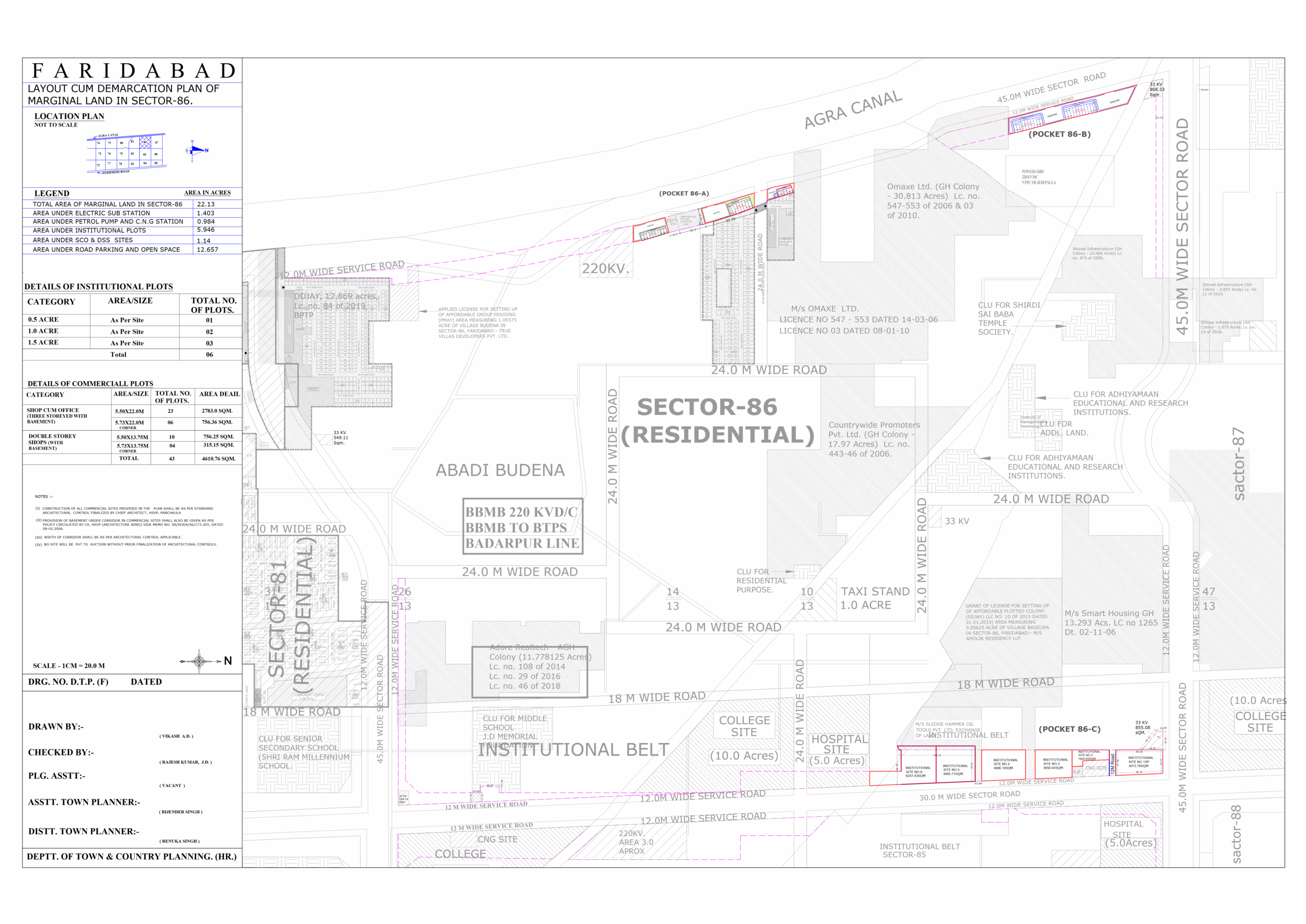 HUDA Sector 86 Faridabad Plots Map
