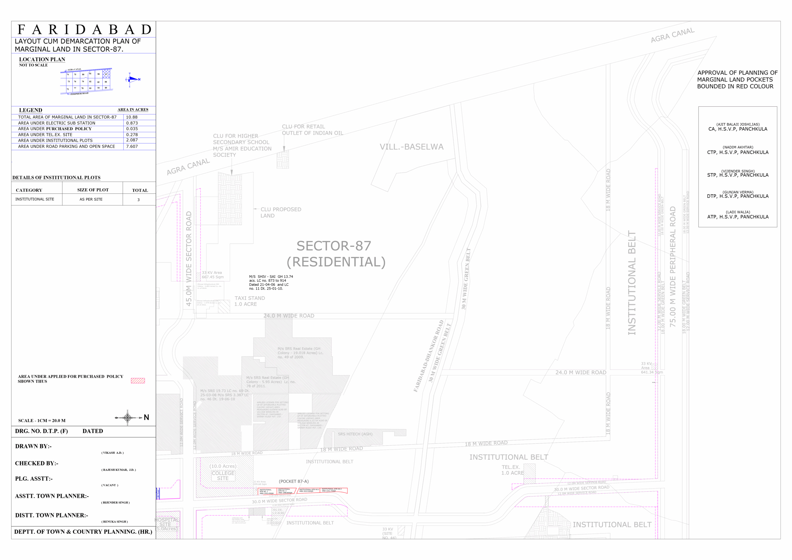 HUDA Sector 87 Faridabad Plots Map
