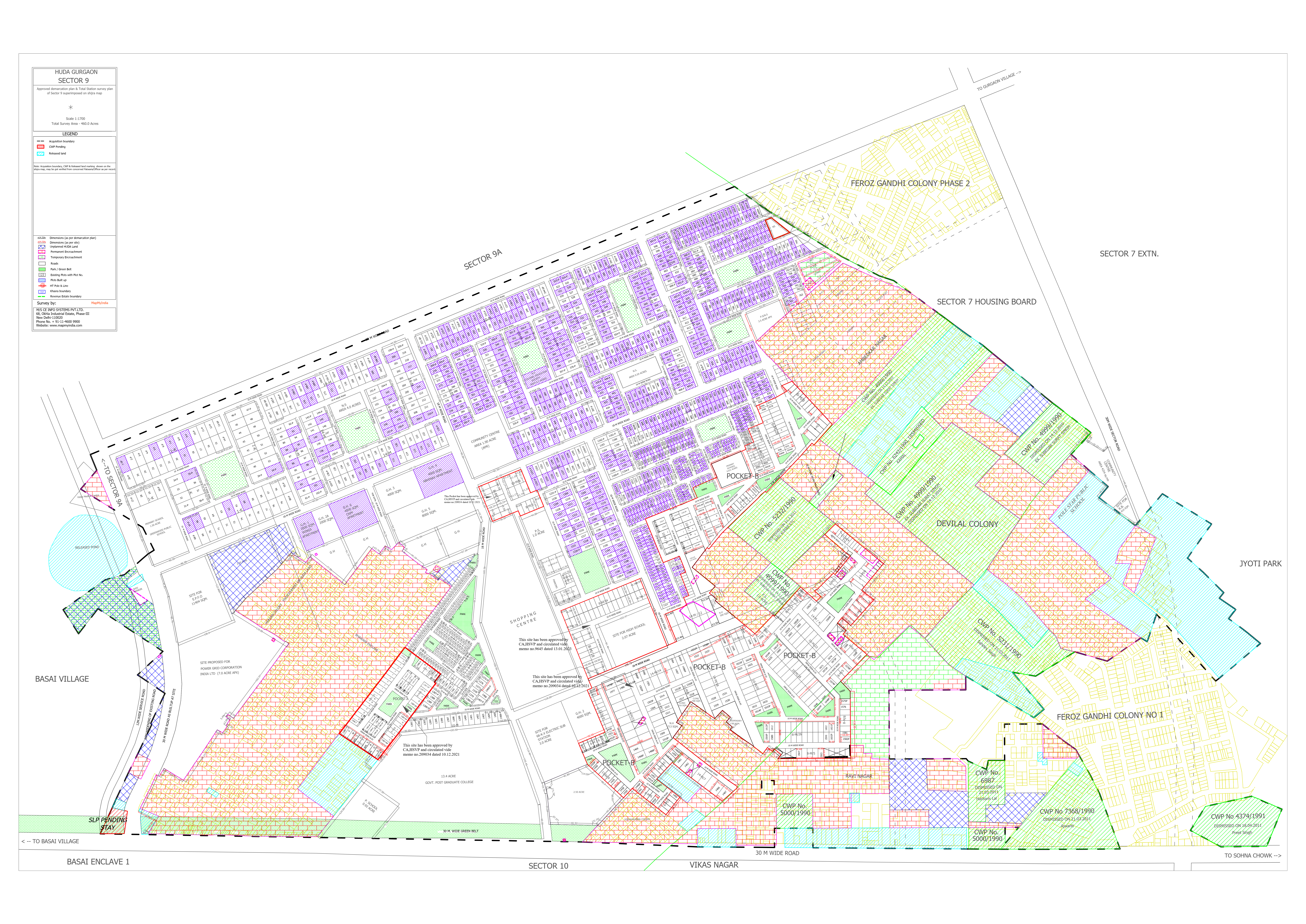 HUDA Sector 9 Gurgaon Plots Map