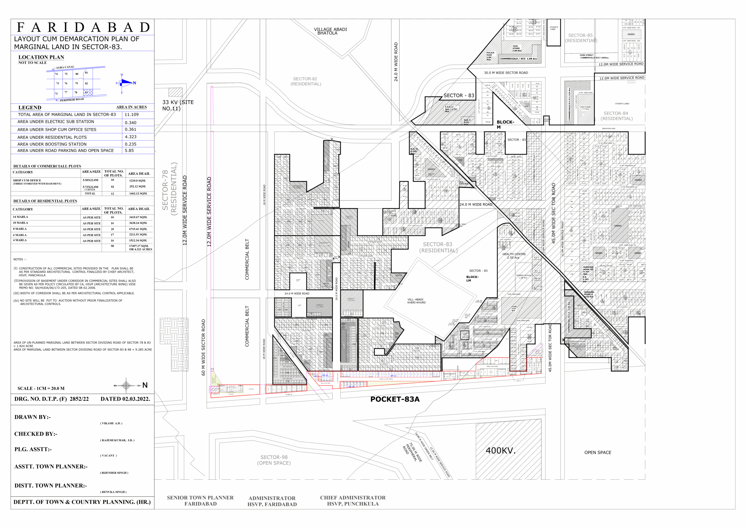 Huda sector 83 Faridabad plot map